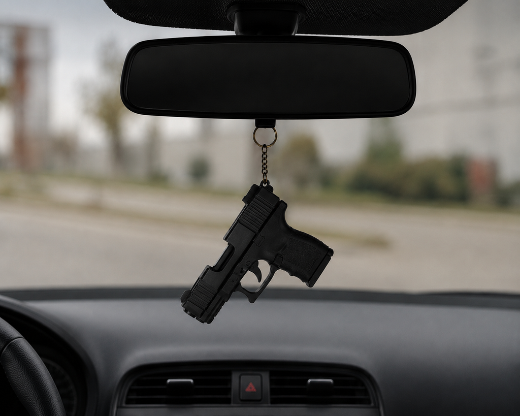 *SOB ENCOMENDA* Chaveiro Decorativo Pistola Glock - Preto e Branco